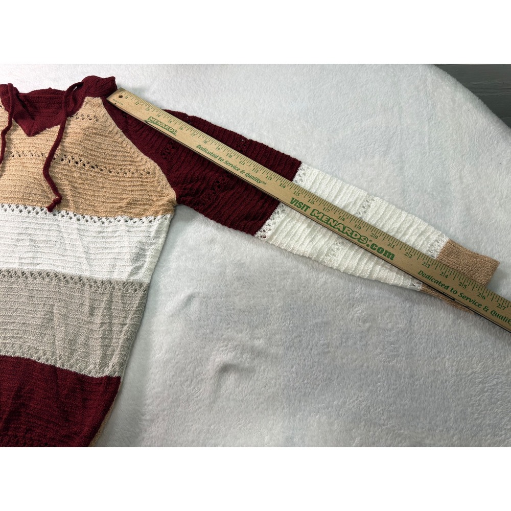 Womens Striped Hooded Sweater‎ Casual Long Sleeve Pullover M - Picture 7 of 7